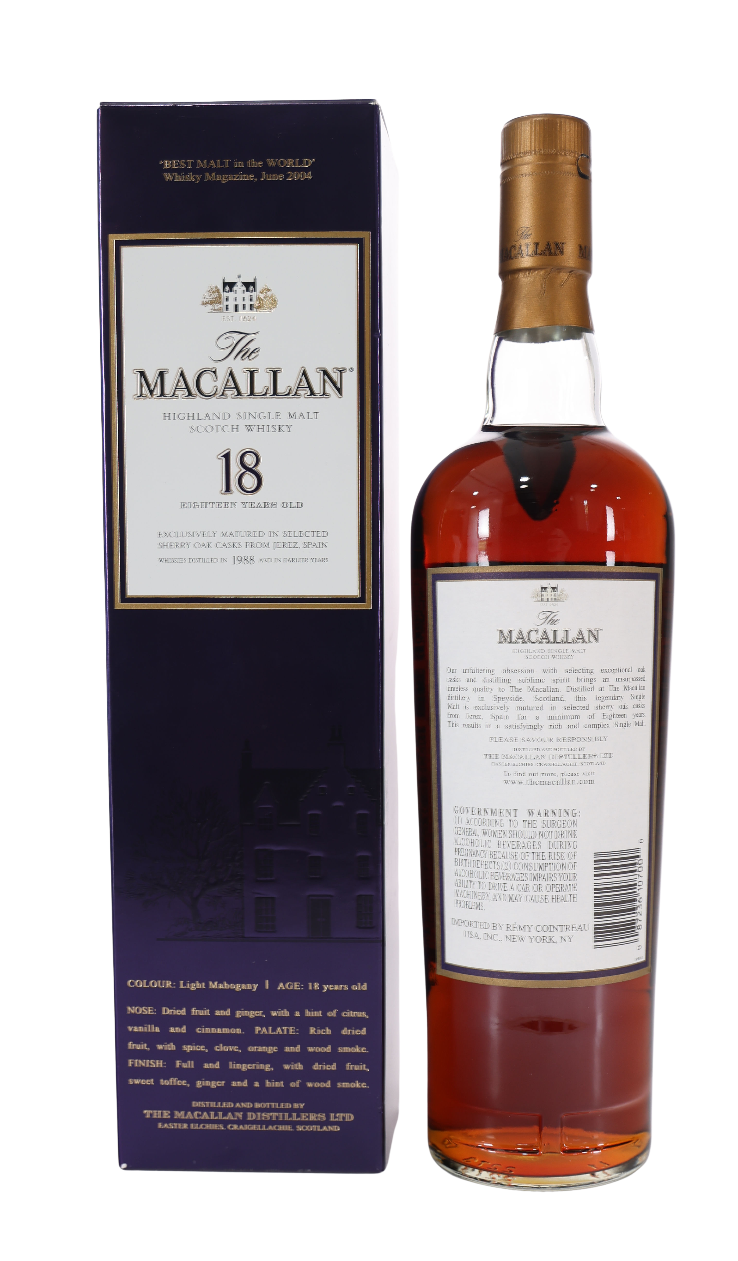 Macallan 18yr Sherry Oak 1988 Single Malt Scotch Whisky | Whiskey